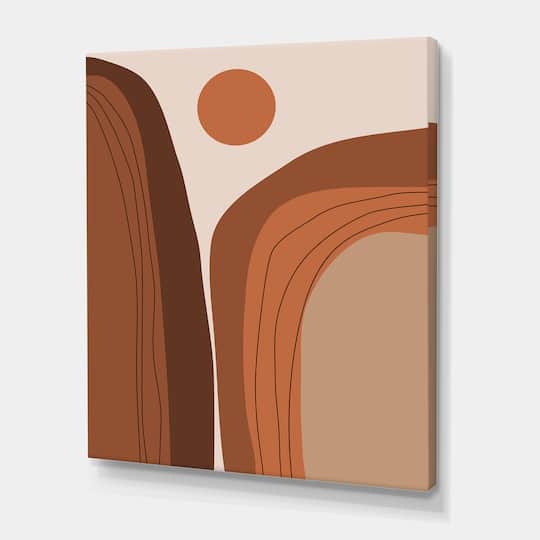 Designart - Abstract Terracotta Sunset Mountain Landscape